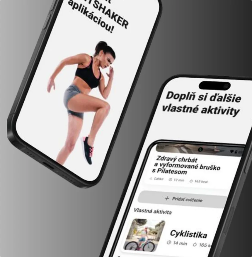 Fitness app showing a workout intro and an activity list
