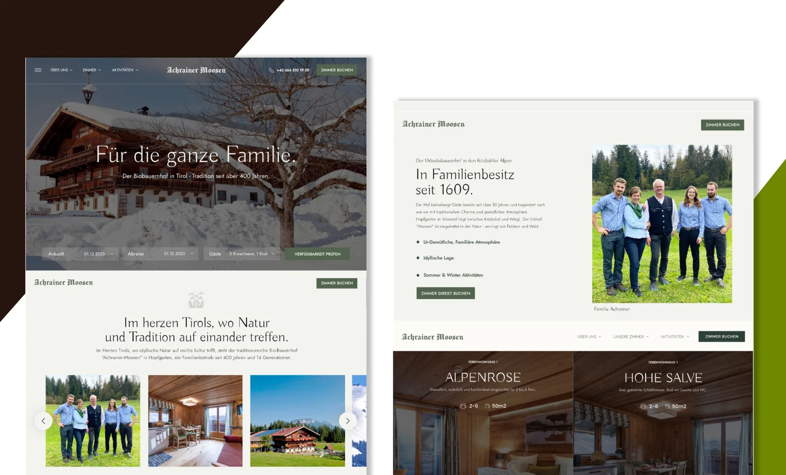 Achrainer Moosen website design